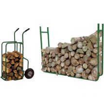 Holzablage, Holzstapel Regal, Breite variabel mit Sackkarre bis max. 250 kg