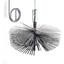 HOLZBRINK 450mm Kaminbesen Schornsteinbesen aus Federstahl + 8m Flexstange M12 -- Kehrbesen Zugbesen Rußbesen Schornsteinfeger Besen Kamin reinigen