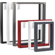 Holzbrink - 1x Pied de Table en Profilés d'Acier 80x20 mm, Cadre 70x72 cm, Noir Foncé, HLT-01-C-EE-9005
