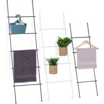 Holzbrink - Chelle È Serviettes En Métal, Porte-vètements En Échelle Pour Chambre È Coucher Vintage, Monolith 130x50 Cm (h. X L.), Noir, Hls-130-50-