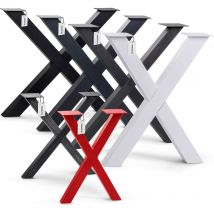 Holzbrink - 1x Pied de Table x en Profilés d'Acier 60x60 mm, Dimensions 60x43 cm, Blanc Signalisation, HLT-03-G-CC-9016 - Blanc