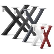 Holzbrink - 1x Pied de Table x en Profilés d'Acier 60x60 mm, Dimensions 60x72 cm, Blanc Signalisation, HLT-03-G-CC-9016