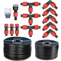 Holzbrink Bewässerungssystem Tropfbewässerung Für Thuja Hecken, 50 M Tropfschlauch Advanced 16 Mm, 15 M Verlegerohr 16 Mm, Htb-13-50a-15