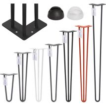 HOLZBRINK Haarnadel Tischbein 12 mm, 3-Stange Bein, Hairpin Leg aus Stahl, 80 cm, Rohstahl mit Klarlack, 1 Stück, HLT-13A-80-0000