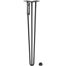 Holzbrink - 4 x Hairpin Tischbeine Metall 3-Stangen, Hairpin Leg Möbelfuß, Schwarz, 60 cm, HLT-13A-60-9005