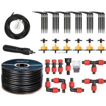 Holzbrink - Kit de démarrage pour l'irrigation en serre, système d'arrosage goutte à goutte : 50 m Tuyau ldpe 16 mm, 6x Goutteur 2l/h, HTB-10-G-50