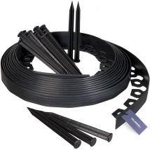 Rasenkante Wurzelsperre flexibles pvc Band inkl. 20 Anker, Höhe 38mm, Länge: 10m, HRK02-38 - Holzbrink