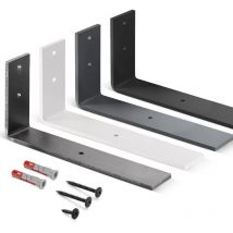 Holzbrink - Regalträger Metall Regalhalter für Wandregal, Regalwinkel grau 250x100x40 mm, 2 Stück, HLR-L-250-7016