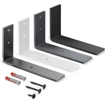 Holzbrink - Regalträger Metall Regalhalter für Wandregal, Regalwinkel, weiß 200x100x40 mm, 10 Stück, HLR-L-200-9016