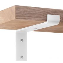 Holzbrink - Metall Regalträger für Wandregal, Wandhalterung 300 mm, Weiss, 2 Stück, HLR-Z-300-9016