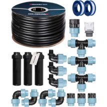 Start Set Bewässerungssystem Rasenbewässerung inkl. 50 m ldpe Verlegerohr 25 mm, 3x Versenkregner, HTB-11-3-50 - Holzbrink
