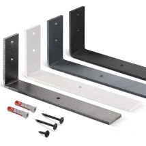 Support d'étagère métallique, support d'étagère murale, étagère de bricolage, Blanc 300x100x40 mm, 8 pièces, HLR-L-300-9016 - Holzbrink