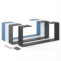 Holzbrink - Pied de Table en métal Noir 1 pièce Support de Table/Cadre pour Table Basse, Table à Manger, Bureau, Banc Pied Taille: 50x20cm
