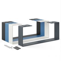 Holzbrink - Pied de Table en métal Gris 1 pièce Support de Table/Cadre pour Table Basse, Table à Manger, Bureau, Banc Pied Taille: 50x20cm