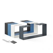 Holzbrink - Pied de Table en métal Gris 1 pièce Support de Table/Cadre pour Table Basse, Table à Manger, Bureau, Banc Pied Taille: 37x15cm