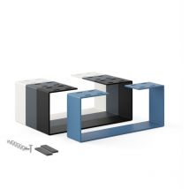 Holzbrink - Pied de Table en métal Bleu distant 1 pièce Support de Table/Cadre pour Table Basse, Table à Manger, Bureau, Banc Pied Taille: 37x15cm