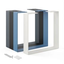 Holzbrink - Pied de Table en métal Blanc gris 1 pièce Support de Table/Cadre pour Table Basse, Table à Manger, Bureau, Banc Pied Taille: 40x43cm
