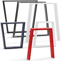 Holzbrink - tischfüße Trapez für Couchtisch / Sitzbank 30/40x43cm, profil 100x20 Weiß, Open-Form, 1 Stück - Weiß
