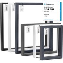 Tischbeine für Schreibtisch Esstisch, Möbelfüße aus Vierkantprofil 80x20 mm, Tischgestell 80x72 cm, Schwarz, 1 Stück, HLT-01-C-FF-9005 - Schwarz