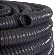 Tuyau d'Aspiration et de Refoulement 50 mm (2''), Tuyau Spiralé en pvc Renforcé pour Etangs, Longueur: 5 m, HVS-06-5 - Noir - Holzbrink