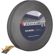 Holzbrink - Weichsockelleiste selbstklebend, Dunkelgrau, Knickleiste aus pvc, 18x18mm, 10 Meter - Dunkelgrau
