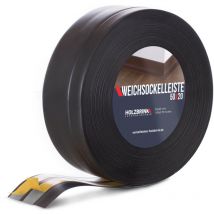 Holzbrink - Weichsockelleiste selbstklebend Schwarz Knickleiste, 50x20mm, 25 Meter - Schwarz