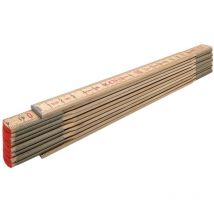 Stabila Holz-Gliedermaßstab Type 607 n-s, 2 m, schlanke Lättchen, naturfarben, metrische Skala
