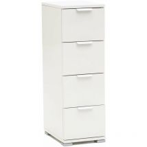 Holzkiste von Holzschubladen mit 4 Schubladen in verschiedenen Farben 27x38xh85 cm - White
