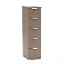 Defibrico - Holzkiste von Holzschubladen mit 5 Schubladen in verschiedenen Farben 27x38xh103 cm - DarkGray