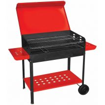 Mille - Holzkohlegrill 'Etna' mit verstellbarem Grillrost, Rädern und Deckel 'Made in Italy'