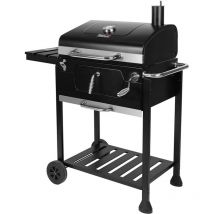 Royal Gourmet - Holzkohlegrills Barbecue Grillwagen Smoker Grill Campinggrill Holzkohle Outdoor Kohlegrill Gartengrill Grillfläche 59 x 42 cm Schwarz
