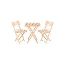 Holzmöbel-Set 2 Holzstühle 1 Holztisch Holzmöbel für Garten klappbar