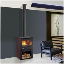 Godin - estufa de leña 8.5kw negro/carmín - 362113carmin