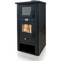 Holzofen 'Dafne' 13 kw mit Ofen h 117 cm in lackiertem Stahl 'Made in Italy' Kamin