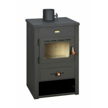 Prity - Holzofen K12 – 10,4 kW, Kompaktes Design, Graphitschwarz, Energieklasse a