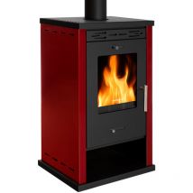 Prometey - Holzofen Eco 3 – 8,5 Kw – Seitenteile Bordeauxfarben, Leistungsstark Und Effizient – Energieklasse A