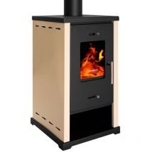 Prometey - Holzofen Eco Mini – 6,4 kW – Elfenbeinfarben lackiert, kompakt und effizient – Energieklasse a