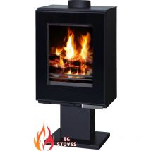 V05 - Holzofen Rhyton – 9 kW – Modernes Design mit großer Panoramascheibe vorne – Energieklasse a