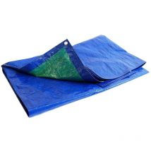 Holzplane 6x10m Tecplast SR150BO - Blau und Grün - Hohe Qualität - Wasserdichte Schutzplane für Brennholz