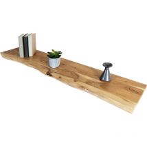 SAM - Holzplatte Arya mit echter Baumkante (einseitig), 200 x 30 cm, Akazienholz naturfarben, massiv & lackiert