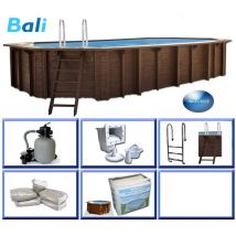 Holz Schwimmbad Bali Braun 640x400x136 cm - Interline Summer
