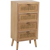 Holzsifonier mit 5 natürlichen Rattanschubladen, Pin+DM 45x30x89cm, hoch. Beine: 16 cmpour alle Stile, um zu Hause eine Note zu verleihen