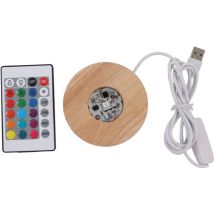 Holzsockel Für Umweltfreundliche Leds, Elegantes Und Langlebiges Design, Vielseitig Einsetzbar, Farbenfrohes Licht