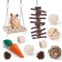 Holzspielzeug Für Nagetiere - Einnenffer - Grasbälle Für Hamster Und Kaninchen