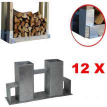 Baumarktplus - Holzstapelhilfe Stapelhilfe Holzstapelhalter Brennholz Kaminholzregal 12 Stück