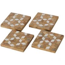 Holzuntersetzer moskia, Mosaik, 4er-Set