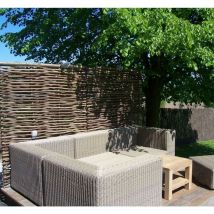 Zaunpaneel aus geflochtenem Haselnussstrauch in horizontaler - Hauteur 150 x Largeur 150 cm