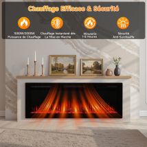 Homavo 50'' Elektrischer Kamin, 1000/2000w, 3d-flamme, App-steuerung, Timer, Überhitzungsschutz, Inklusive Möbel