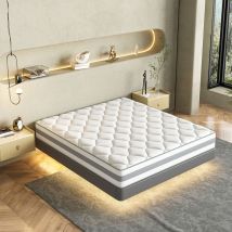 Matelas, Matelas à ressorts 140x200cm, 25cm épaisseur, Matelas orthopédique 7 zones, Certifié Oeko-Tex, dureté moyenne (a/b), Conçu ergonomiquement.