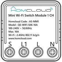 Intelligenter Wi-Fi mini Schalter Modul zum Einsetzen in den Stromkasten 503 - Homcloud